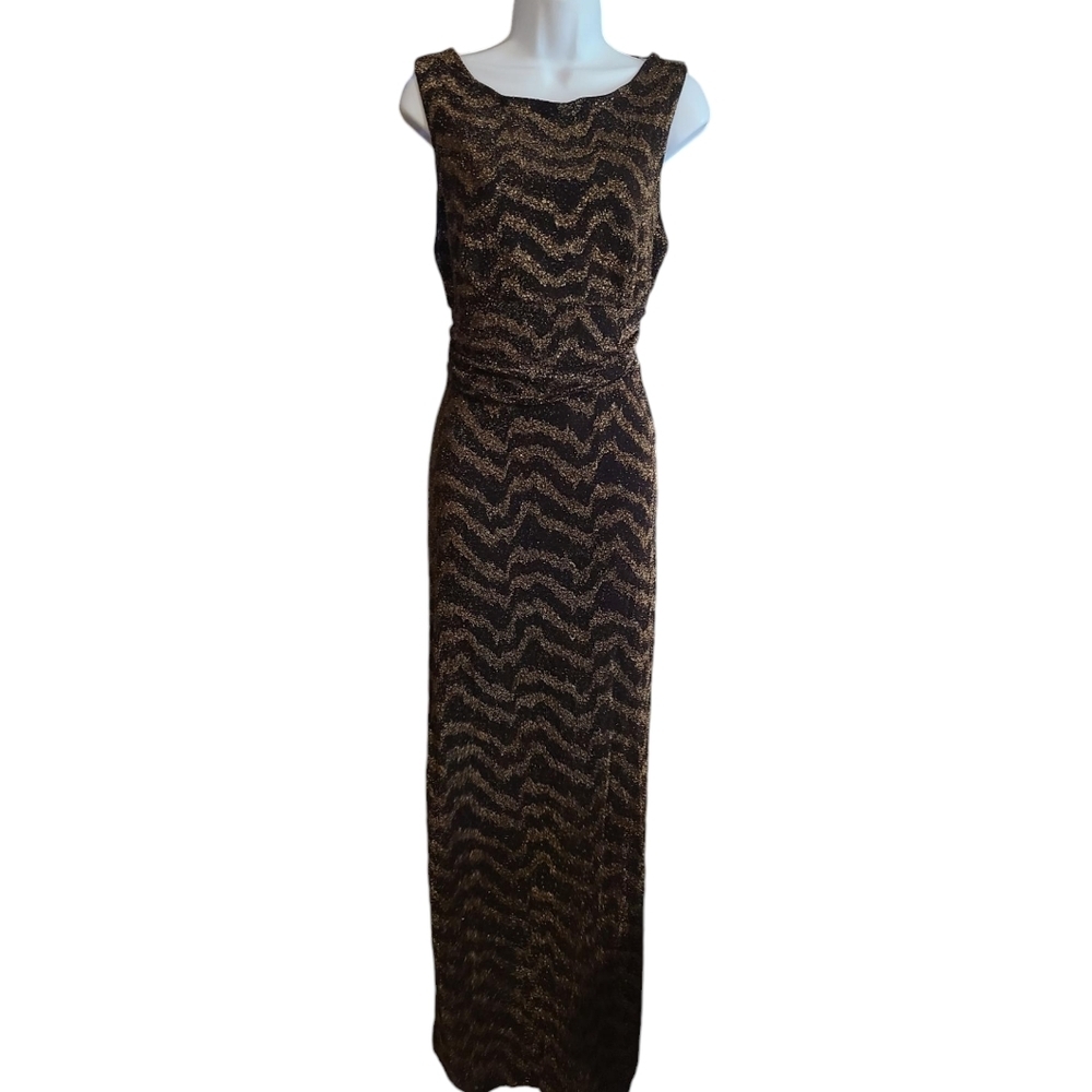 BISOU BISOU gold and black evening gown 12